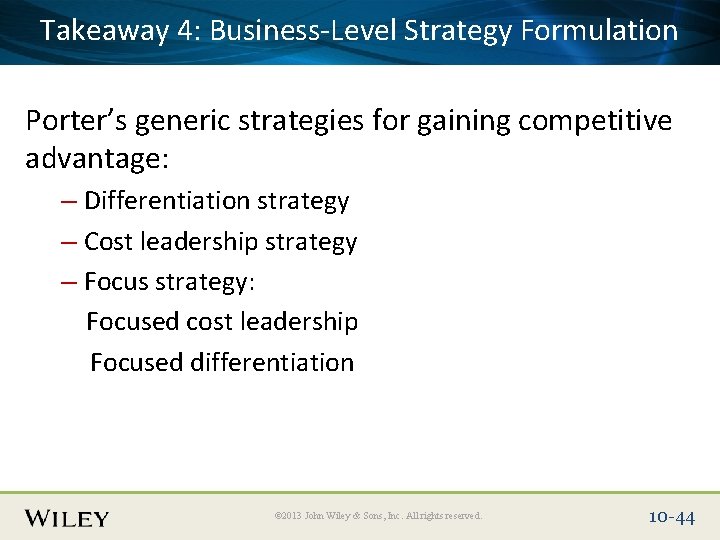 Takeaway Business-Level Place Slide 4: Title Text Here Strategy Formulation Porter’s generic strategies for Takeaway Business-Level Place Slide 4: Title Text Here Strategy Formulation Porter’s generic strategies for