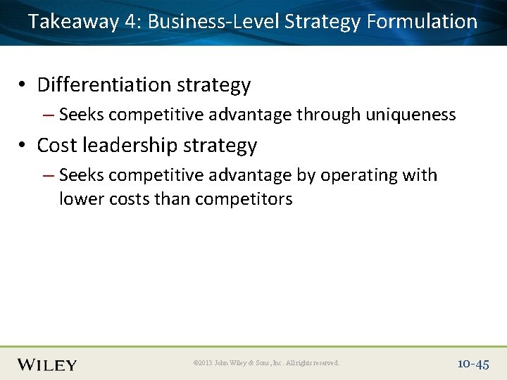 Takeaway Business-Level Place Slide 4: Title Text Here Strategy Formulation • Differentiation strategy – Takeaway Business-Level Place Slide 4: Title Text Here Strategy Formulation • Differentiation strategy –