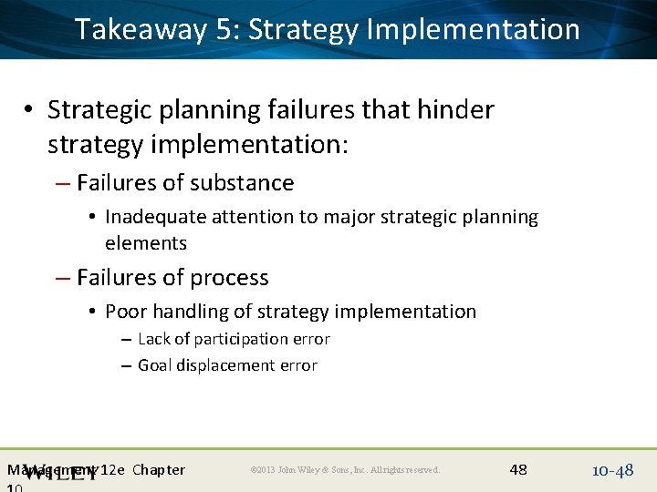 Place Slide Title 5: Text Here Implementation Takeaway Strategy • Strategic planning failures that Place Slide Title 5: Text Here Implementation Takeaway Strategy • Strategic planning failures that