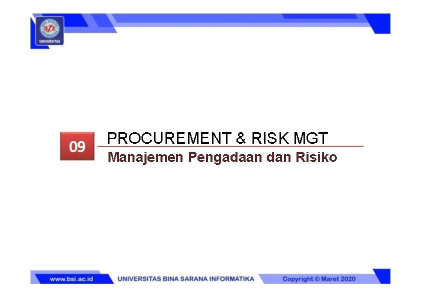 PROCUREMENT & RISK MGT Manajemen Pengadaan dan Risiko 