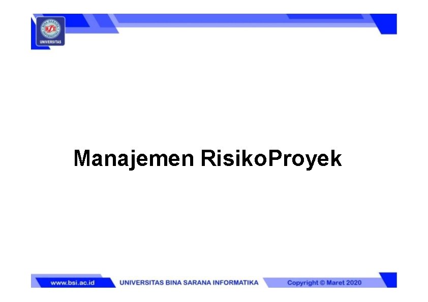 Manajemen Risiko. Proyek 