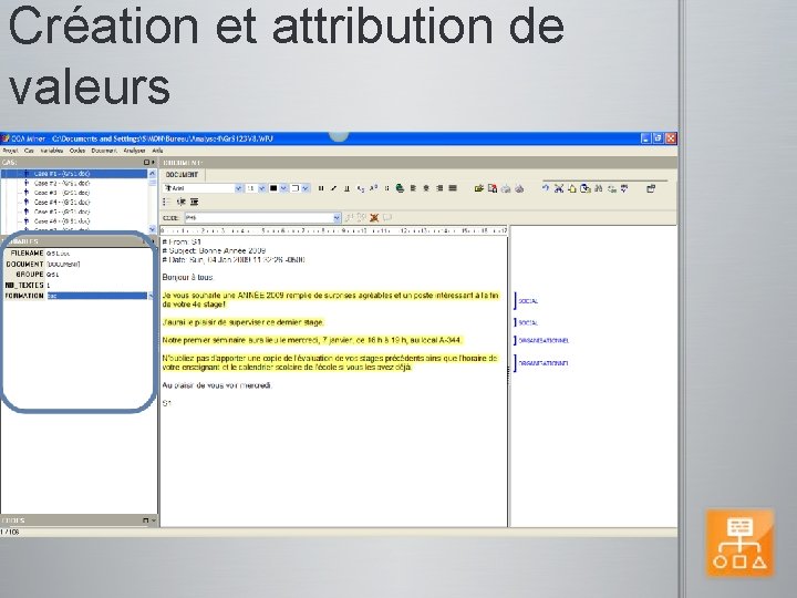 Création et attribution de valeurs 
