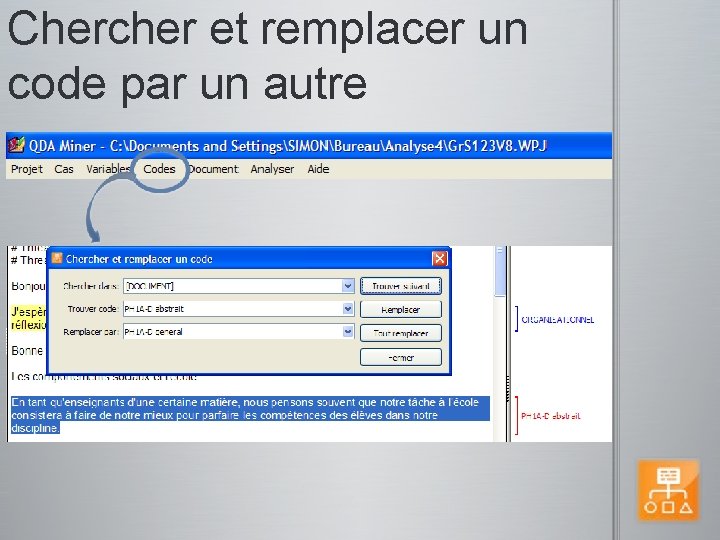 Chercher et remplacer un code par un autre 
