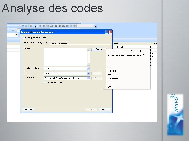 Analyse des codes captures d’écran pour N’Vivo 