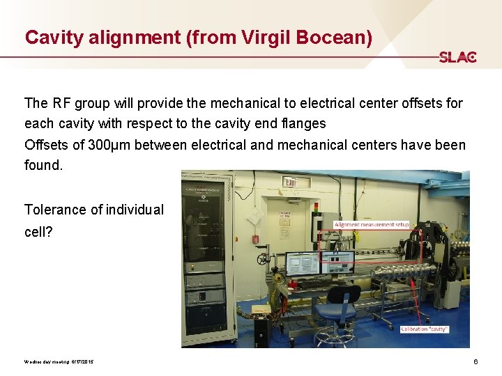 Cavity alignment (from Virgil Bocean) The RF group will provide the mechanical to electrical