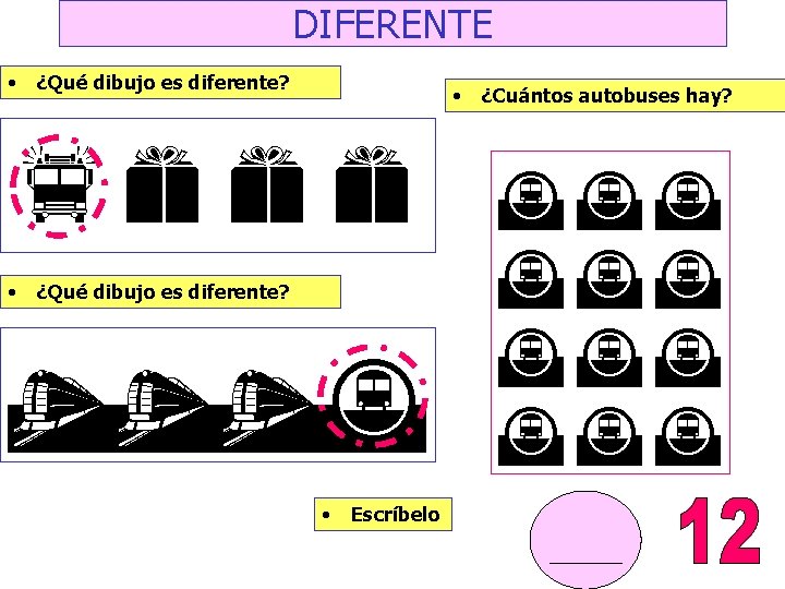 DIFERENTE • ¿Qué dibujo es diferente? • feee • ¿Qué dibujo es diferente? tttu