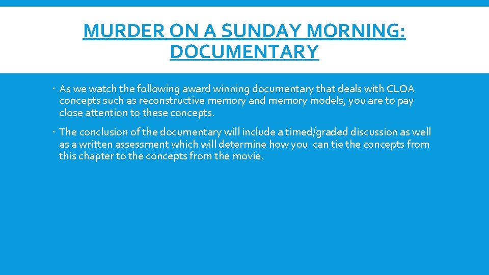 MURDER ON A SUNDAY MORNING: DOCUMENTARY As we watch the following award winning documentary