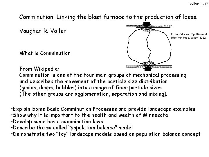 voller 1/17 Comminution: Linking the blast furnace to the production of loess. Vaughan R.