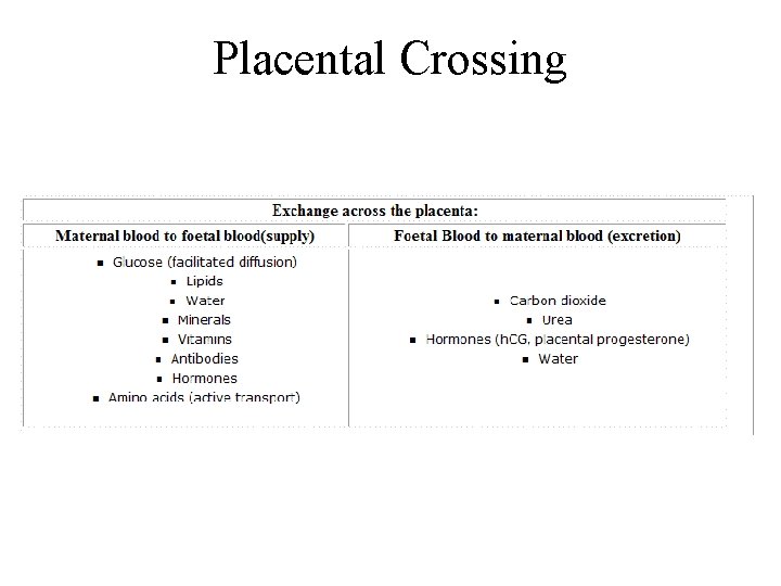 Placental Crossing 