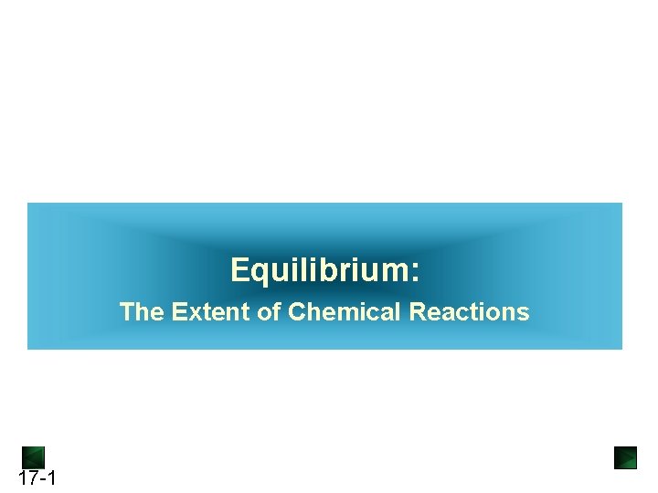 Equilibrium: The Extent of Chemical Reactions 17 -1 
