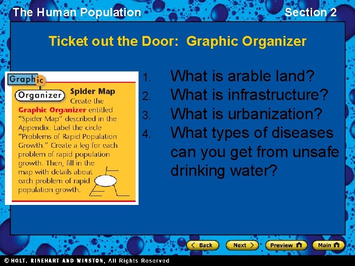 The Human Population Section 2 Ticket out the Door: Graphic Organizer 1. 2. 3.