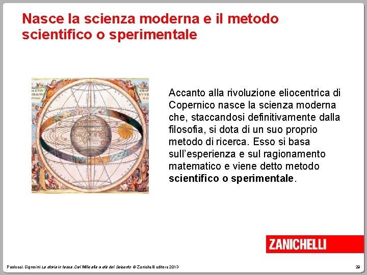 Nasce la scienza moderna e il metodo scientifico o sperimentale Accanto alla rivoluzione eliocentrica