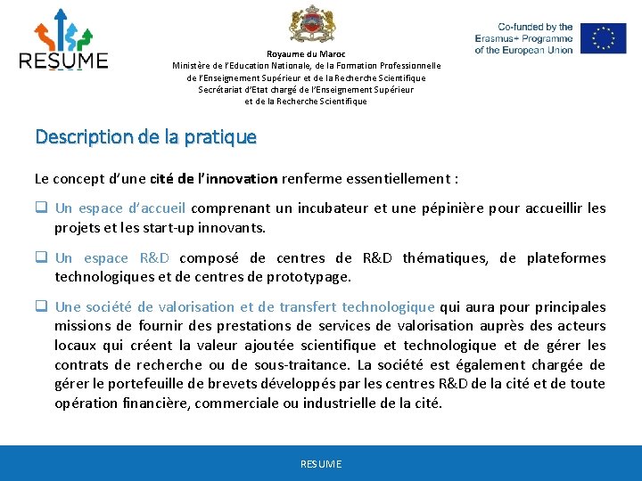 Royaume du Maroc Ministère de l’Education Nationale, de la Formation Professionnelle de l’Enseignement Supérieur