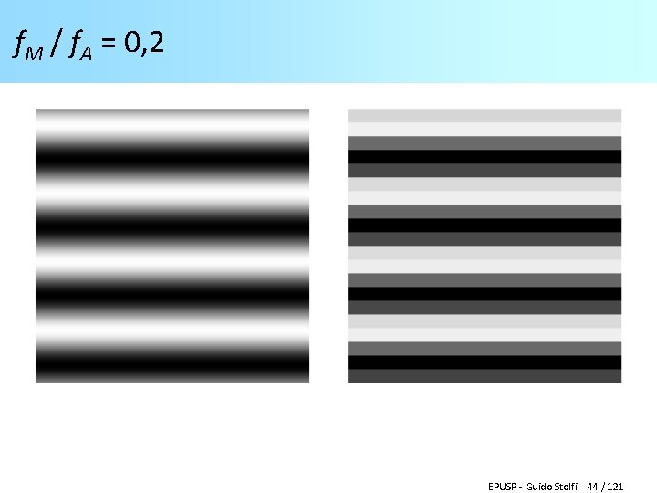 f. M / f. A = 0, 2 EPUSP - Guido Stolfi 44 /