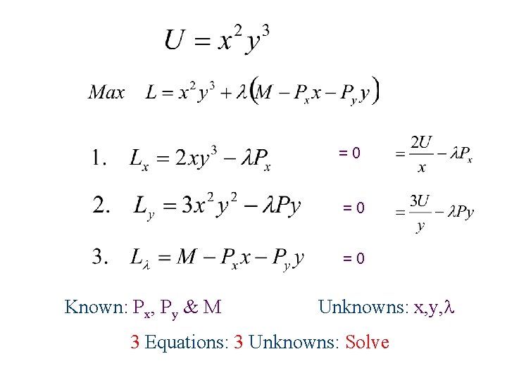 =0 =0 =0 Known: Px, Py & M Unknowns: x, y, l 3 Equations:
