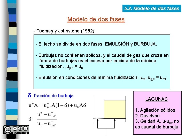 5. 2. Modelo de dos fases - Toomey y Johnstone (1952) - El lecho