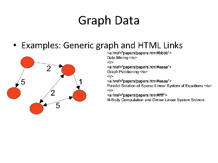 Graph Data • Examples: Generic graph and HTML Links 