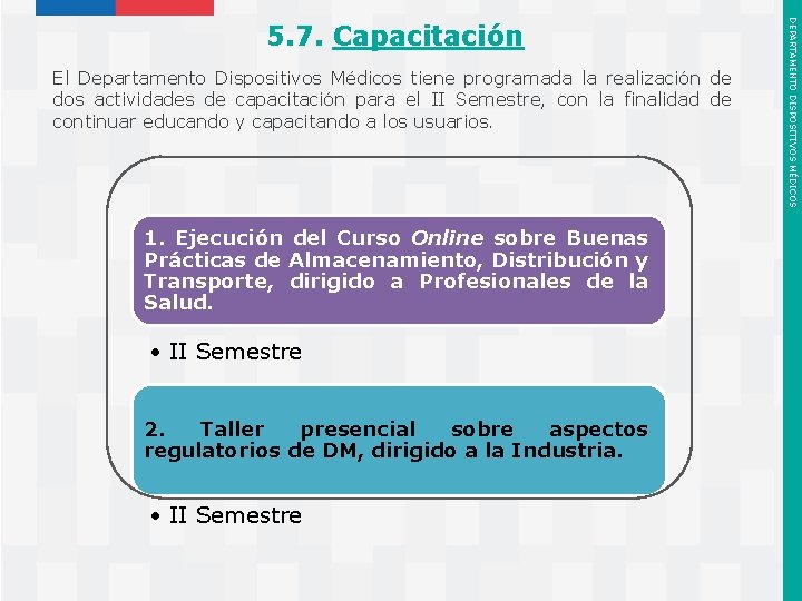 El Departamento Dispositivos Médicos tiene programada la realización de dos actividades de capacitación para