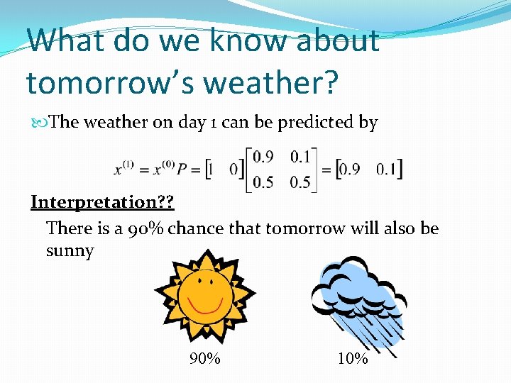 What do we know about tomorrow’s weather? The weather on day 1 can be