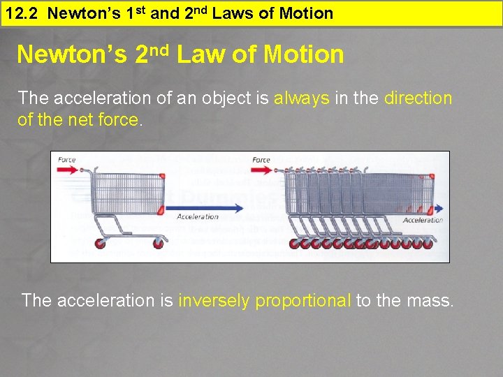 12. 2 Newton’s 1 st and 2 nd Laws of Motion Newton’s 2 nd