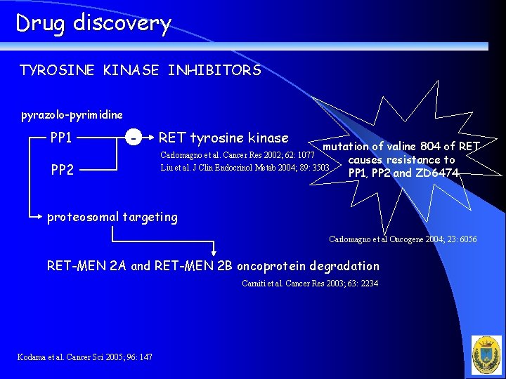 Drug discovery TYROSINE KINASE INHIBITORS pyrazolo-pyrimidine PP 1 - PP 2 RET tyrosine kinase