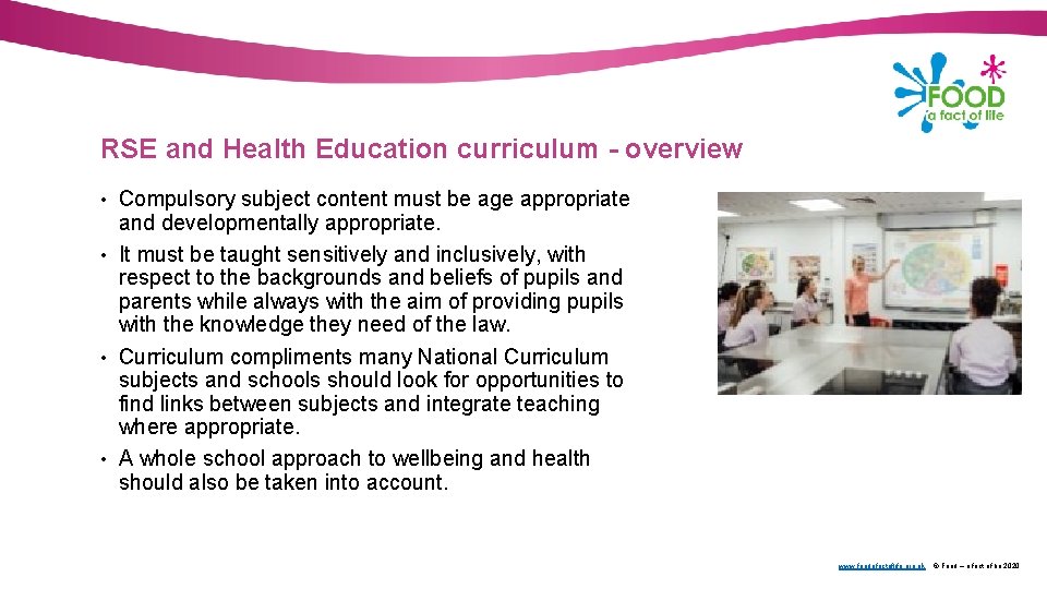 RSE and Health Education curriculum - overview • Compulsory subject content must be age