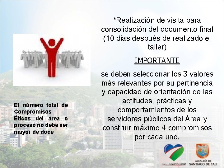 *Realización de visita para consolidación del documento final (10 dias después de realizado el