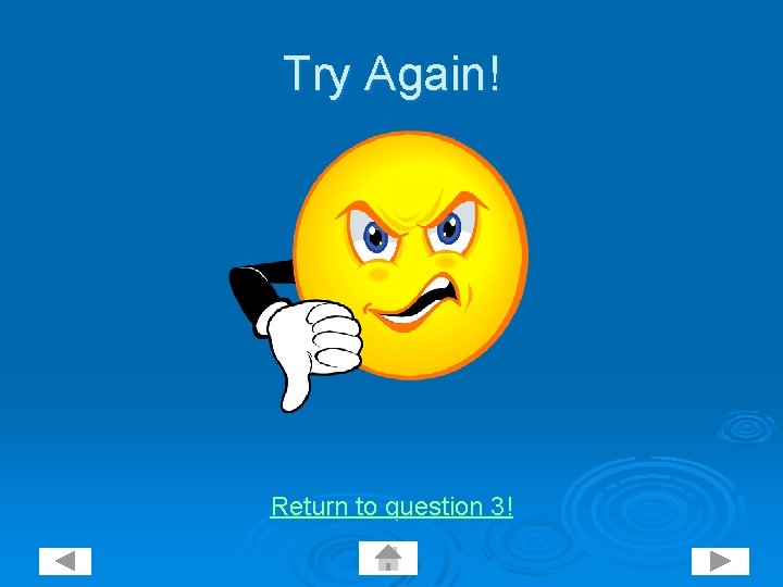 Try Again! Return to question 3! 