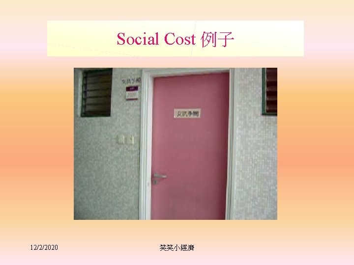 Social Cost 例子 12/2/2020 笑笑小經濟 