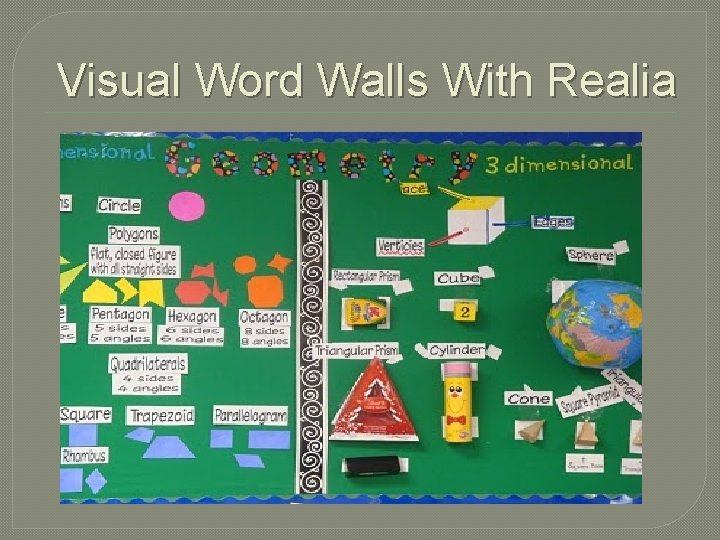 Visual Word Walls With Realia 