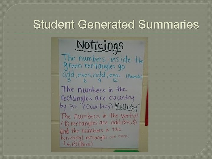 Student Generated Summaries 