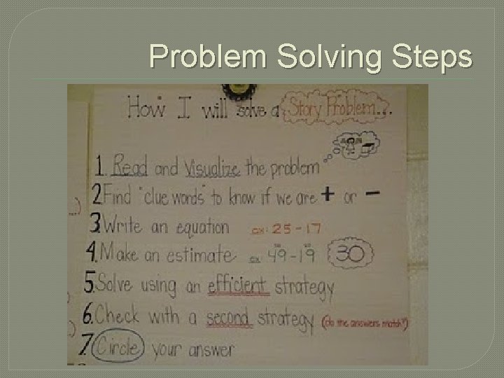 Problem Solving Steps 