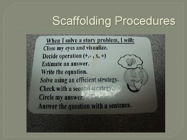 Scaffolding Procedures 