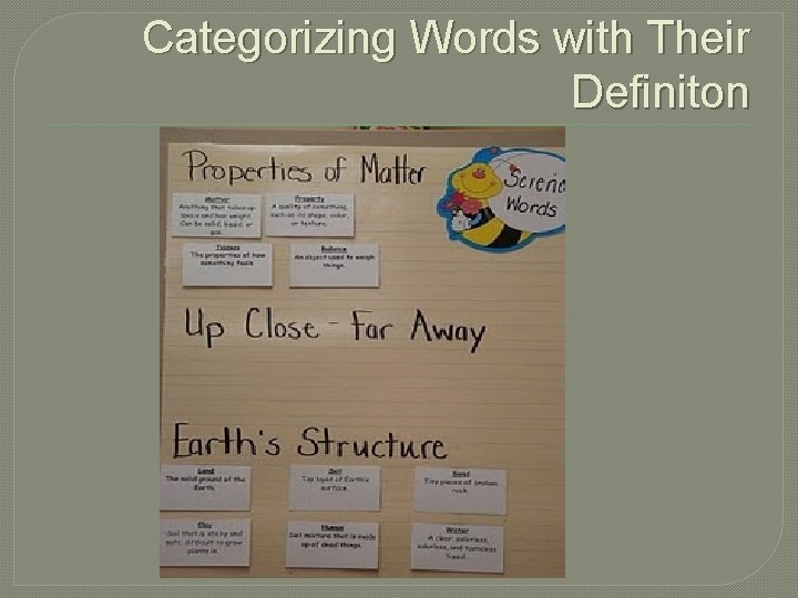 Categorizing Words with Their Definiton 