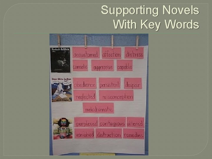 Supporting Novels With Key Words 