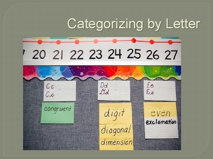 Categorizing by Letter 