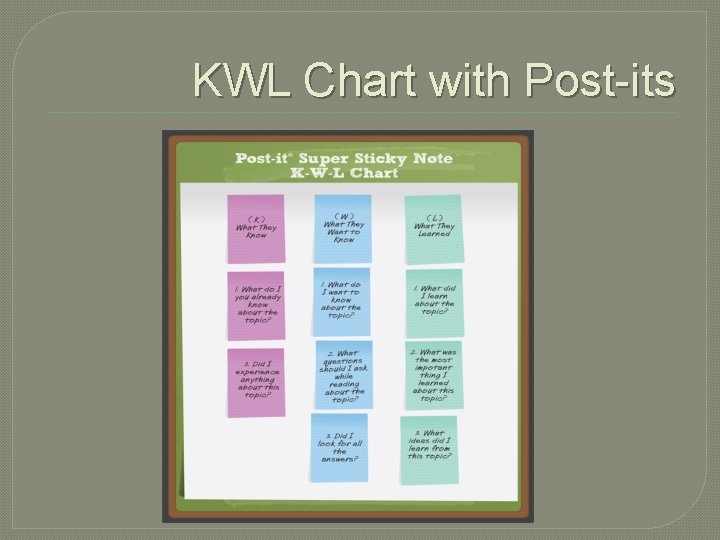 KWL Chart with Post-its 