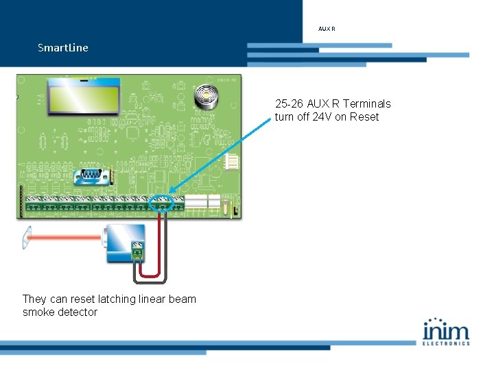 AUX R Smart. Line 25 -26 AUX R Terminals turn off 24 V on