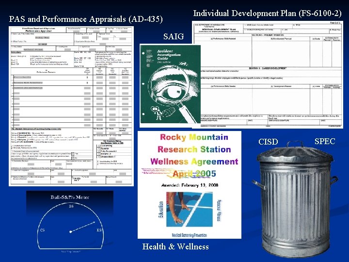 Individual Development Plan (FS-6100 -2) PAS and Performance Appraisals (AD-435) SAIG CISD Health & Individual Development Plan (FS-6100 -2) PAS and Performance Appraisals (AD-435) SAIG CISD Health &