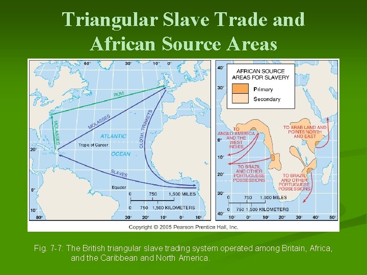 Triangular Slave Trade and African Source Areas Fig. 7 -7: The British triangular slave