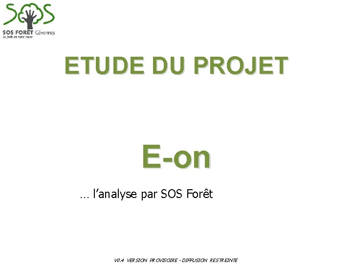 ETUDE DU PROJET E-on … l’analyse par SOS Forêt V 0. 4 VERSION PROVISOIRE