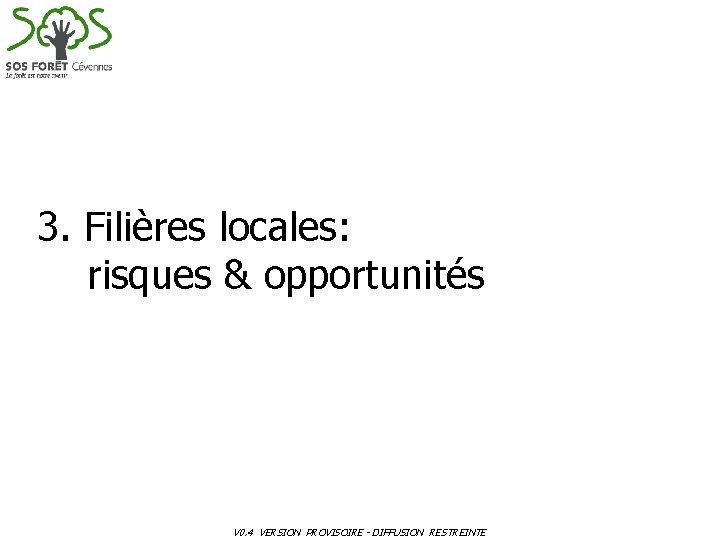 3. Filières locales: risques & opportunités V 0. 4 VERSION PROVISOIRE - DIFFUSION RESTREINTE