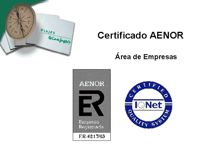 Certificado AENOR Área de Empresas 