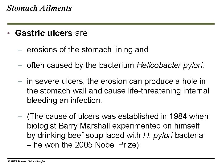 Stomach Ailments • Gastric ulcers are – erosions of the stomach lining and – Stomach Ailments • Gastric ulcers are – erosions of the stomach lining and –