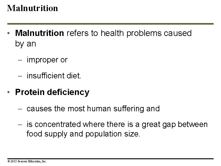 Malnutrition • Malnutrition refers to health problems caused by an – improper or – Malnutrition • Malnutrition refers to health problems caused by an – improper or –