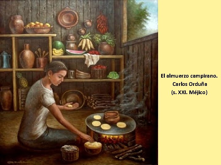 El almuerzo campirano. Carlos Orduña (s. XXI. Méjico) 