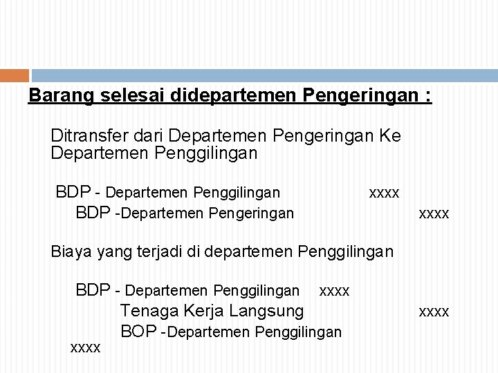 Barang selesai didepartemen Pengeringan : Ditransfer dari Departemen Pengeringan Ke Departemen Penggilingan BDP -Departemen Barang selesai didepartemen Pengeringan : Ditransfer dari Departemen Pengeringan Ke Departemen Penggilingan BDP -Departemen