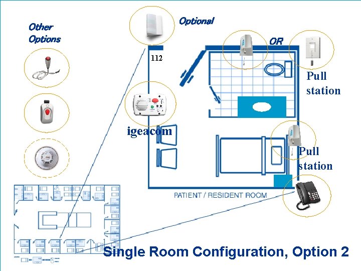 Optional Other Options OR 112 Pull station igeacom Pull station Single Room Configuration, Option