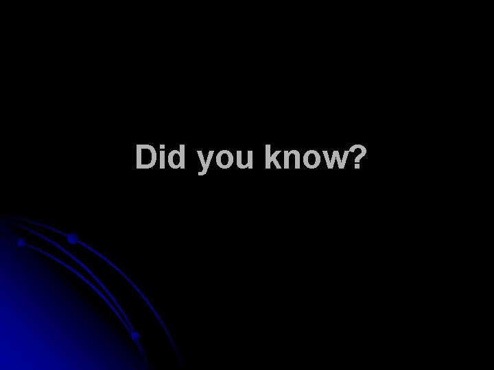 Did you know? 