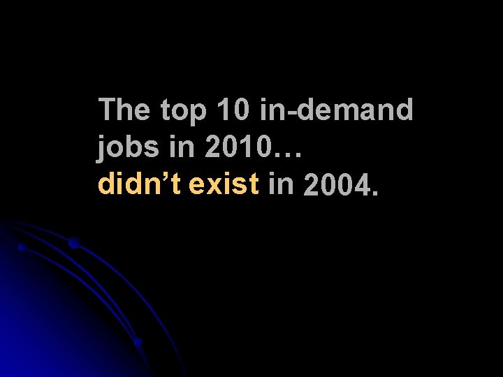 The top 10 in-demand jobs in 2010… didn’t exist in 2004. 